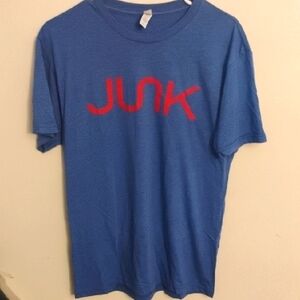 Blue T-Shirt with Red Logo Men's Medium